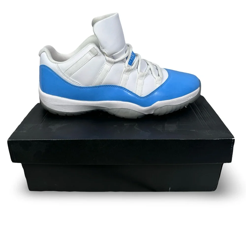 Air Jordan 11 Retro Low White University Blue UNC 528895-106 Mens 11 Sneakers